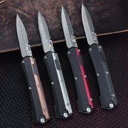 Micro OTF Tech Knife GK Series Damascus Blade/M390 Aluminum Alloy/carbon fiber Handle Outdoor Camping Self Defense Pocket Knife