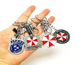 Keychains Gift Box Packing Red Umbrella Corporation LOGO KeyRing Pendant Game Residents Evils Key Holder Movie Fans Favourite Keyc4269514