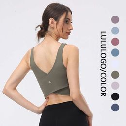 Dress Underwear Fitness Sports Back Beauty Elastic Training lululemenly womens alo yoga lululy lemon Quick Drying Bra Vest Yoga Girl