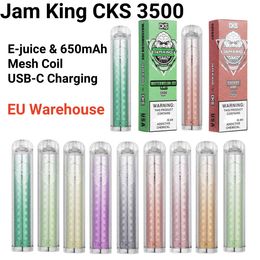 Disposable vape Jam King CKS 3500 puff bar vape pen EU warehouse in stock juice flavor 650mah 6ml Mesh Coil 1.1ohm USB-C Charging disposable cigarette china