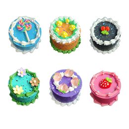 cute tobacco cake herb grinders smoking accessories 50mm cool metal zinc alloy grinder