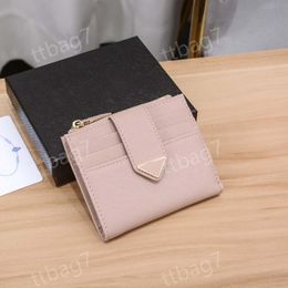 luxury lady Saffiano business card wallets Designer wallet coin purses cards holder purse key pouch Women men box Top quality genuine leather