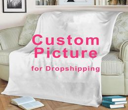 Blankets Custom Blanket With Words Picture Collage Customised Birthday Souvenir Gifts Personalised Throw For Father Mom2950470