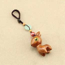 Keychains Sandalwood Hand Deer Mobile Phone Chain Pendant Cute Male And Female Creative Ornaments
