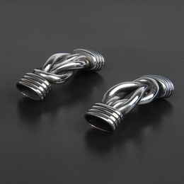 Polish Ailatu 10pcs/lot 316 Stainless Steel Infinity Knot Connectors for 12*6mm Leather Men Bracelet Jewellery Making DIY Bangle