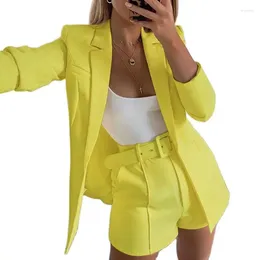 Women's Tracksuits 2024 Fashion Female Suit Lady Western Wear Jacket Shorts Pants Solid Color Suits Blazer 2 Piece Set Sexy Temperament For