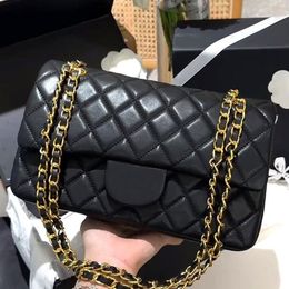 Golden Shoulder Genuine Bags Gold Italy Chain Handbag Wallet Designer Letters Double Leather Flap Women Luxury Clutch Crossbody Bag Cha Ahfi
