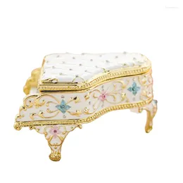 Christmas Decorations Piano Jewelry Box Small Exquisite Crystal Enamel Decoration Girl Birthday Mother's Day Gift