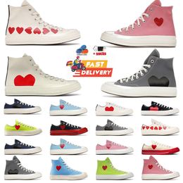 High Vintage Commes Des Garcons X 1970 Canvas Shoes Designer Donna Uomo All Star Classic 70 Chucks Taylors Low Multi-Heart Flat Trainers Sport Sneakers