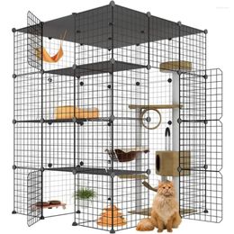 Cat Carriers Large Cage DIY Playpen Detachable Metal Wire Kennels Crate 3x3x4 Exercise Place Ideal For 1-3 Freight Free