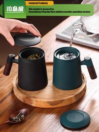 KAWASIMAYA Ceramic Tea CupTea Separation Brewing Cup Personal Use Office Mug Male Drinking Set 240102