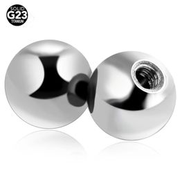 Bangle 50pcs/lot G23 Titanium Screw Balls Accessories Ear Lip Nipple Ring Eyebrow Navel Tongue Piercing Balls Body Jewellery 16g 14g