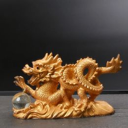 Resin Colour Change Dragon Tea Accessories Household Office Tea Pet Decoration Toy 240103