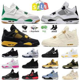 Nike Air Jordan 4 Air Jorden 4 Jordan4s Jumpman 4s Jorda баскетбольные ботинки тренер спортивные ботинки поздно вечером ВМФ синее Лео красный гром брезент чёрная кошка