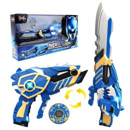 Two Mode Mini Force Transformation Sword Toys with Sound and Light Action Figures MiniForce X Deformation Storm Weapon Gun Toy 240102