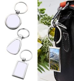 Keychains 10pcs Sublimation Blanks Rectangle Transfer With Metal Round Key Rings For Heat Press7449594