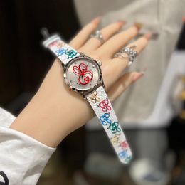 Fashion Full Brand Wrist Watches Women Girl Colorful Cartoon Style Leather Strap Quartz Luxury With Logo Clock G169