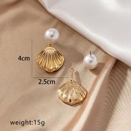 Dangle Earrings Literary And Vintage Temperament Elegant Shell Pearl Niche Fashion Commuter Studs All Matching Wholesale