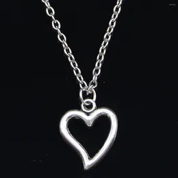 Chains 20pcs Fashion Necklace 18x15mm Hollow Heart Pendants Short Long Women Men Colar Gift Jewellery Choker