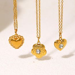 Pendant Necklaces WILD & FREE 18K Gold Plated Stainless Steel Heart For Women Simple Classic Chic Charm Jewellery Waterproof