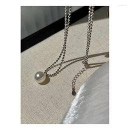 Choker S925 Sterling Silver Single Pearl Necklace