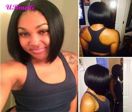 Short Bob Lace Front Wigs With Baby Hair Straight Glueless Lace Front Human Hair Wigs for black women 13x4 Remy Brazilian Hair Wig8571362