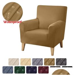 Chair Covers Ers Waterproof Armchair Er Stretch Detachable Slo Arm Back Sliper Soft Single Small Seater Sofa For Home Club Drop Deli Dhfxi