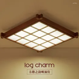 Ceiling Lights Simple Light Living Room Dining Mahogany Solid Wood Bedroom Study Ultra-thin Fixture