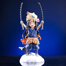 Games Novelty Games Anime Demon Slayer Figure 19Cm Kamado Nezuko Cos Hashibira Inosuke Cute Statue Q Version Kawaii Figurines Gift For K