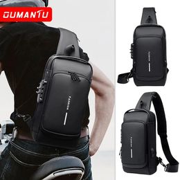 Men's Multifunction Antitheft USB Shoulder Bag Man Crossbody Cross Body Travel Sling Chest Bags Pack Messenger For Male 240117