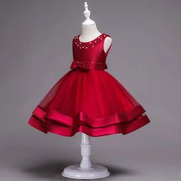 Dresses Girls 3 to 10 years summer ball grown pearls dresses, children party tutu dress, kids & teenager boutique clothing, R1AA806DS44