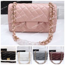 Double Lambskin Classic Women Flap Gold Caviar Leather Fashion Pochette Lady Shoulder Handbag Chain Bag Purse Bags Genuine Kawpe