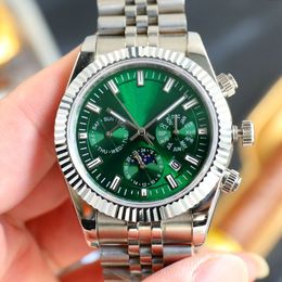 Mens Watch Automatic 9100 Mechanical 41mm Multi functional six needle Sapphire Watches Fashion Business Swimming 904L Stainless Steel WristWatch