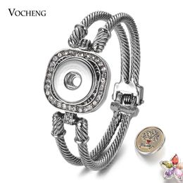 Bracelets 10pcs/lot 18MM Snap Button Jewellery Women Metal Bangle Bracelet Retro Silver Colour Charms Bangles Cuff Snap Jewellery NN730*10