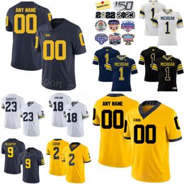 Men College Michigan Wolverines Football 14 Roman Wilson Jersey University 9 JJ McCarthy 2 Blake Corum 23 Michael Barrett 18 Colston Loveland 25 Junior Colson Team