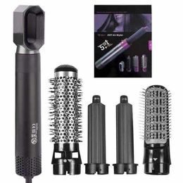 Electric Hair Dryer 5-in-1 Heated Comb Automatic Curling Iron Professional Rod Home Hot Air Brush Styling Toolkit Automatic Suction Hair Styling Comb Dropshipping