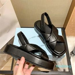 Designer -woman shoe summer sandals luxury sandal leather wedge lady shoes 2024