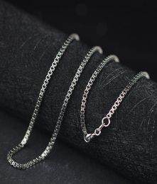 S925 Sterling Silver Jewellery Thai Silver Handmade Ladies 20mm Carve Double Box Chain Necklace7863450