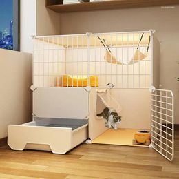 Cat Carriers Panoramic Hiding House Large Street Stuff Indoor Modern Playpen Cage Metal Accessories Jaula Para Gatos HY