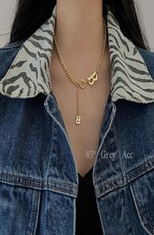 Classic B Letter Titanium Steel Short Necklace For Woman 2021 New Gothic Korean Jewellery Hip Hop Party Girl039s Sexy Clavicle Ch1894689