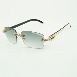 5.0 mm diamond buffs sunglasses 3524015 with natureal mixed black buffalo horn legs and 57 mm Lenses