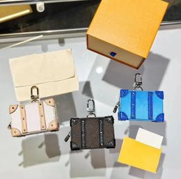 Purses Designer Small Square Coin Purses Letter Lattice Printing Leather Mini Wallet Leisure Women's Fashion Accessories Rose Key Chain P