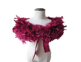 Shawls Real 100 Ostrich Feather Fur Wraps Bolero Solid Wedding Party Shawl Black White Women Winter Pink Cape Protect Shoulder S73228523