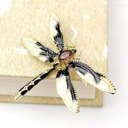 Brooches Delicate Cute Colorful Enamel Dragonfly Brooch Metal Acrylic Anti Slip Insect Pins Women T-shirt Cardigan Buckle Accessories