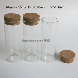 Bottle 500pcs/lot 40ml Empty Glass Tube with Cork, 40ML Jar, Cosmetic Container,40ML Container