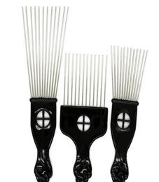 Fist Afro Stianless Steel Wide Pick Metal Hair Plast Comb Handle Brush Teeth Black With sqcIt babyskirt9827319