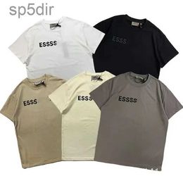 2023new 3d Letter t Shirt Ess Fashion Designer Men's and Women's Couple 100% Cotton Hot Melt Printing Eu Size Street Wear Wholesale Price M3JU