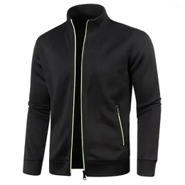 Men's Jackets Zipper Jacket Autumn Stand Collar Sweatshirts Long Sleeve Casual Coats Streetwear Male Fleece Sweater