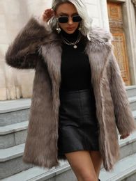 Women's Fur Autumn Warm Faux Coat Winter Jackets Leisure Long Jacket Women Thick Fluffy Luxury Bontjas Outerwear