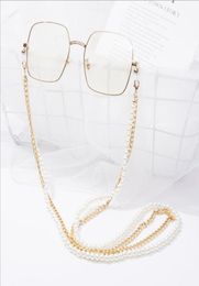 EuAM Eleglant Women Doublelayer Glasses Chain Beads Metal Sunglasses Lanyard Antislip glasses String accessories wholes6163978
